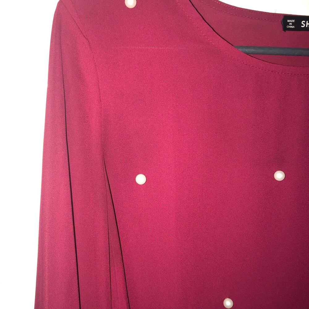 Maroon Beaded Top